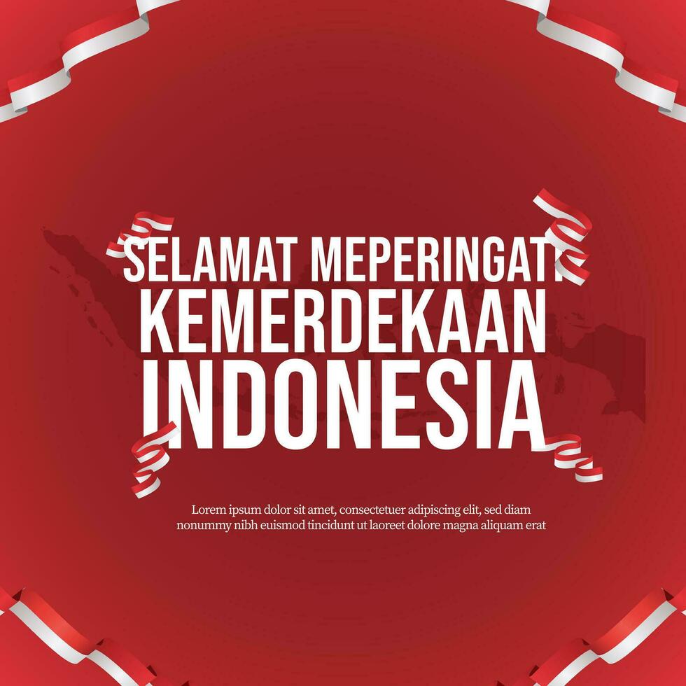 social media banner greeting Indonesia independence day vector