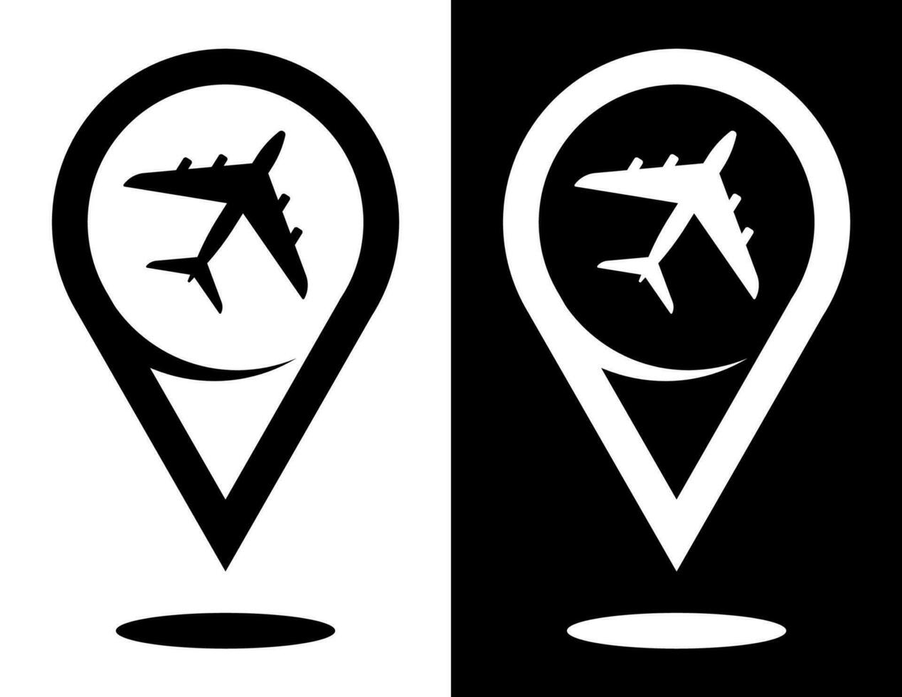 checkpoint, civil aircraft icon. Airplane symbol for website. Vector in flat style