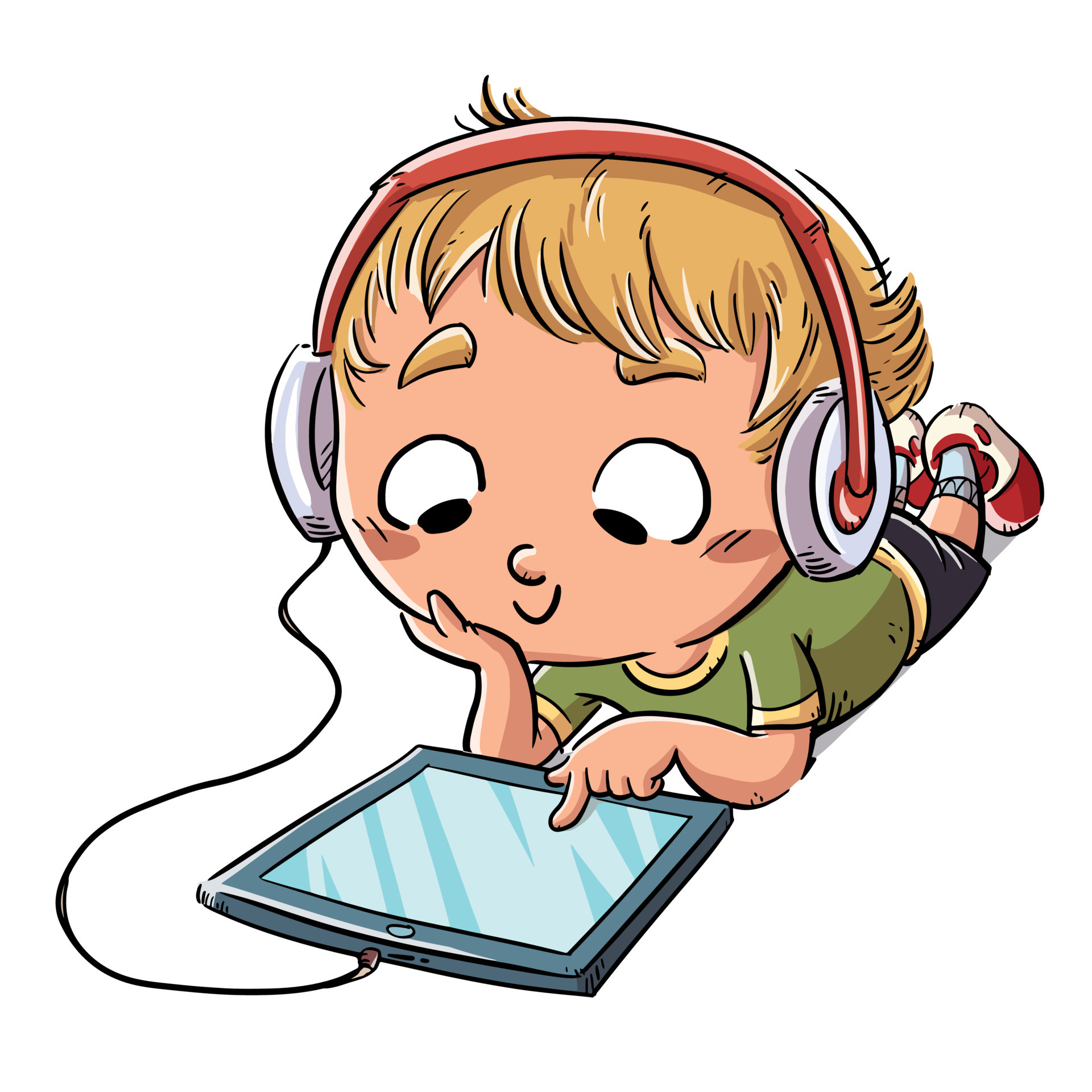 Premium Photo  Boy kid and headphones with tablet on bed for online games  watching movies or play educational app happy child digital technology or  listening to multimedia music or streaming cartoon