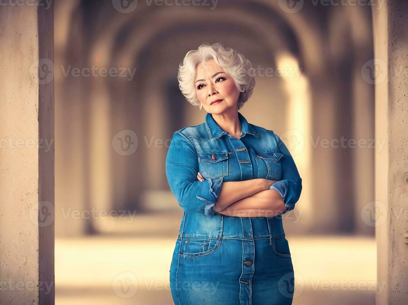 retrato foto de contento hermosa antiguo mujer dama, generativo ai