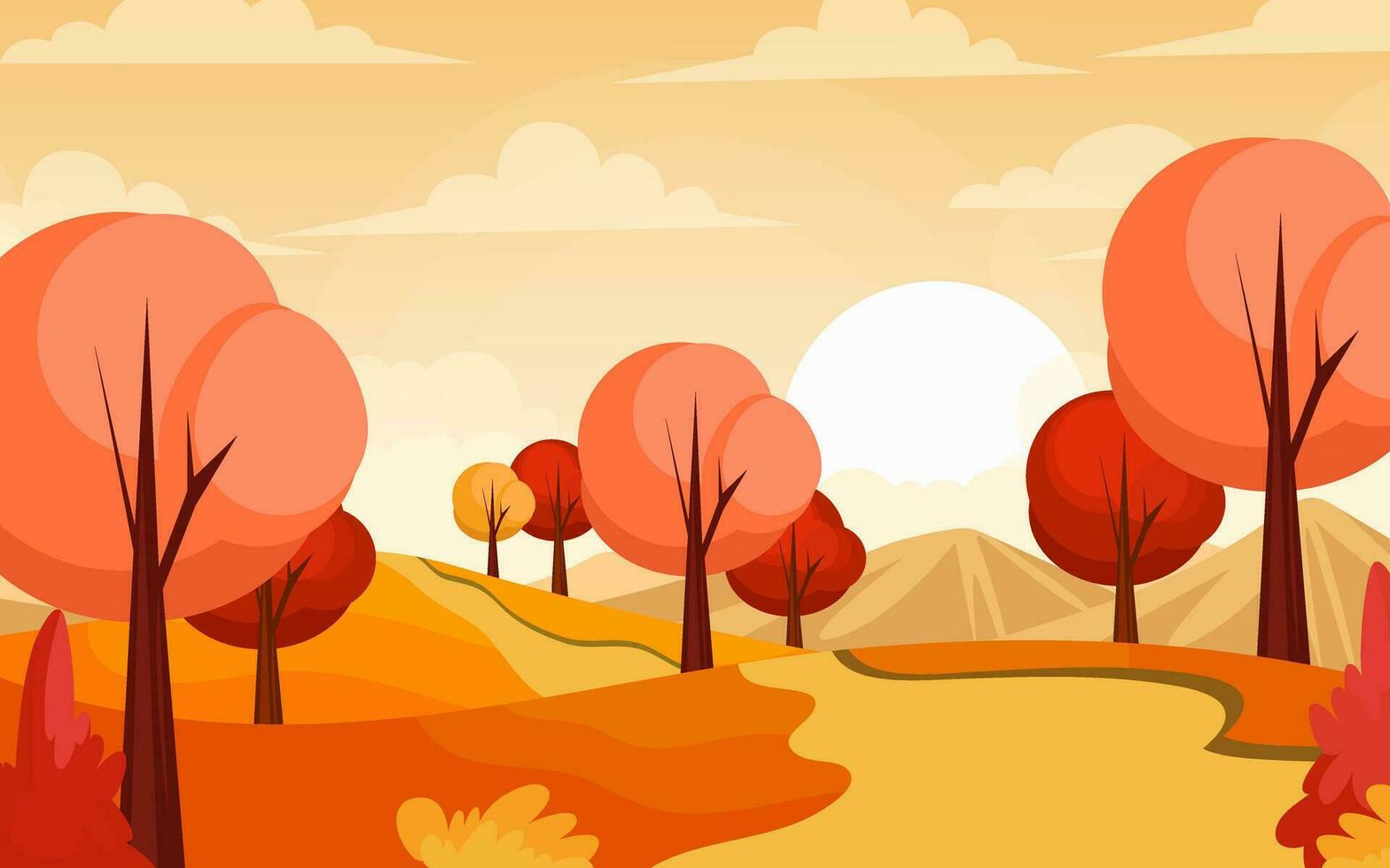 Hola otoño temporada paisaje al aire libre vector