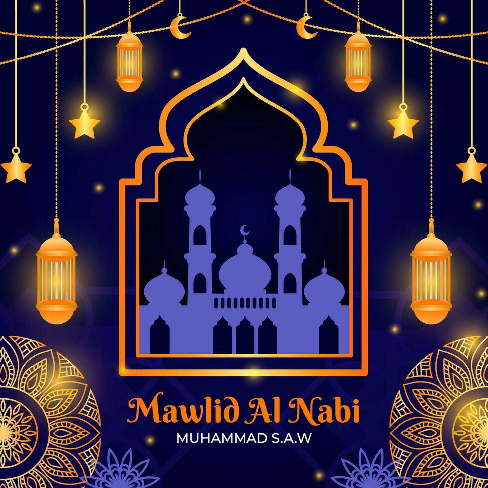 Mawlid Al Nabi Background vector