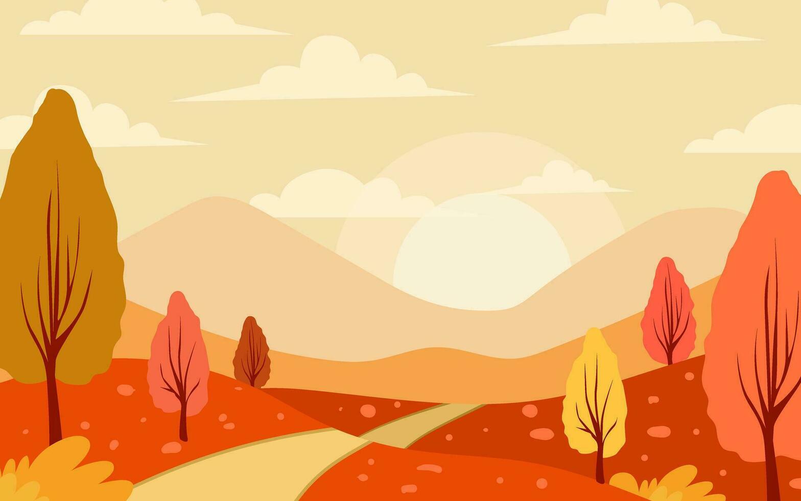 Hola otoño temporada paisaje al aire libre vector