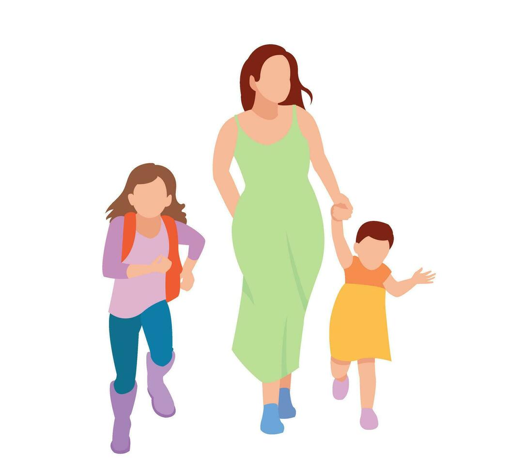Cartoon happy family mother holding vector