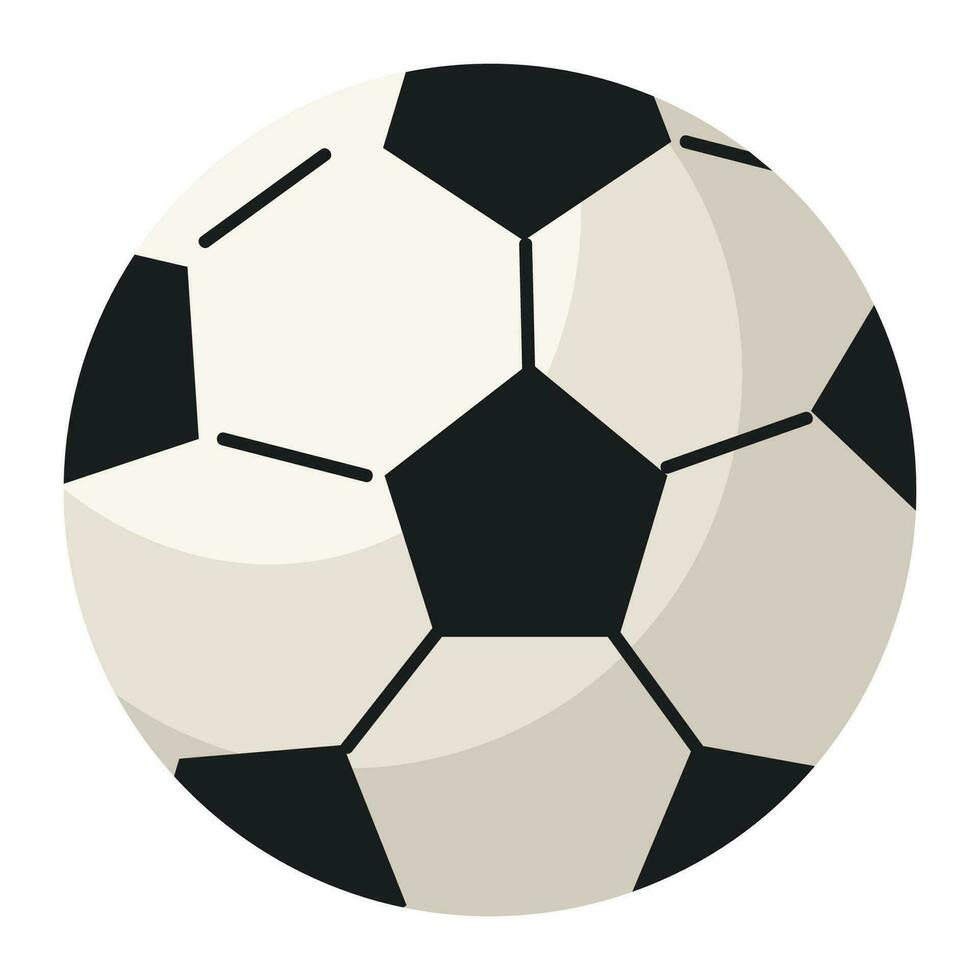Cute cartoon style soccer ball. Doodle football. Isolated on white. vector