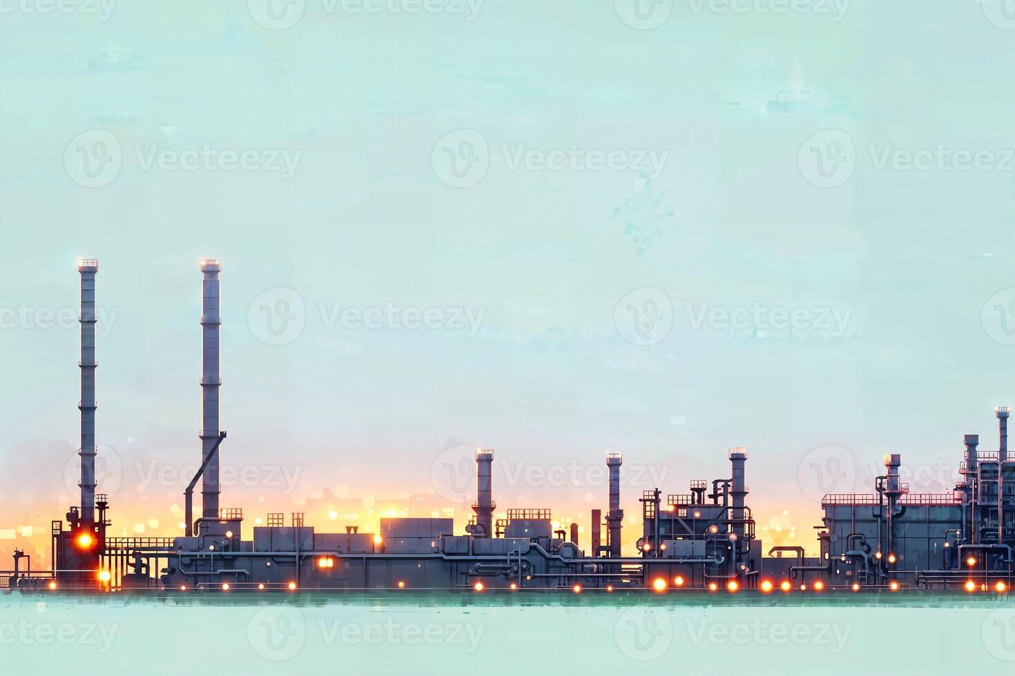 illustration digital painting of mega big factory, photo
