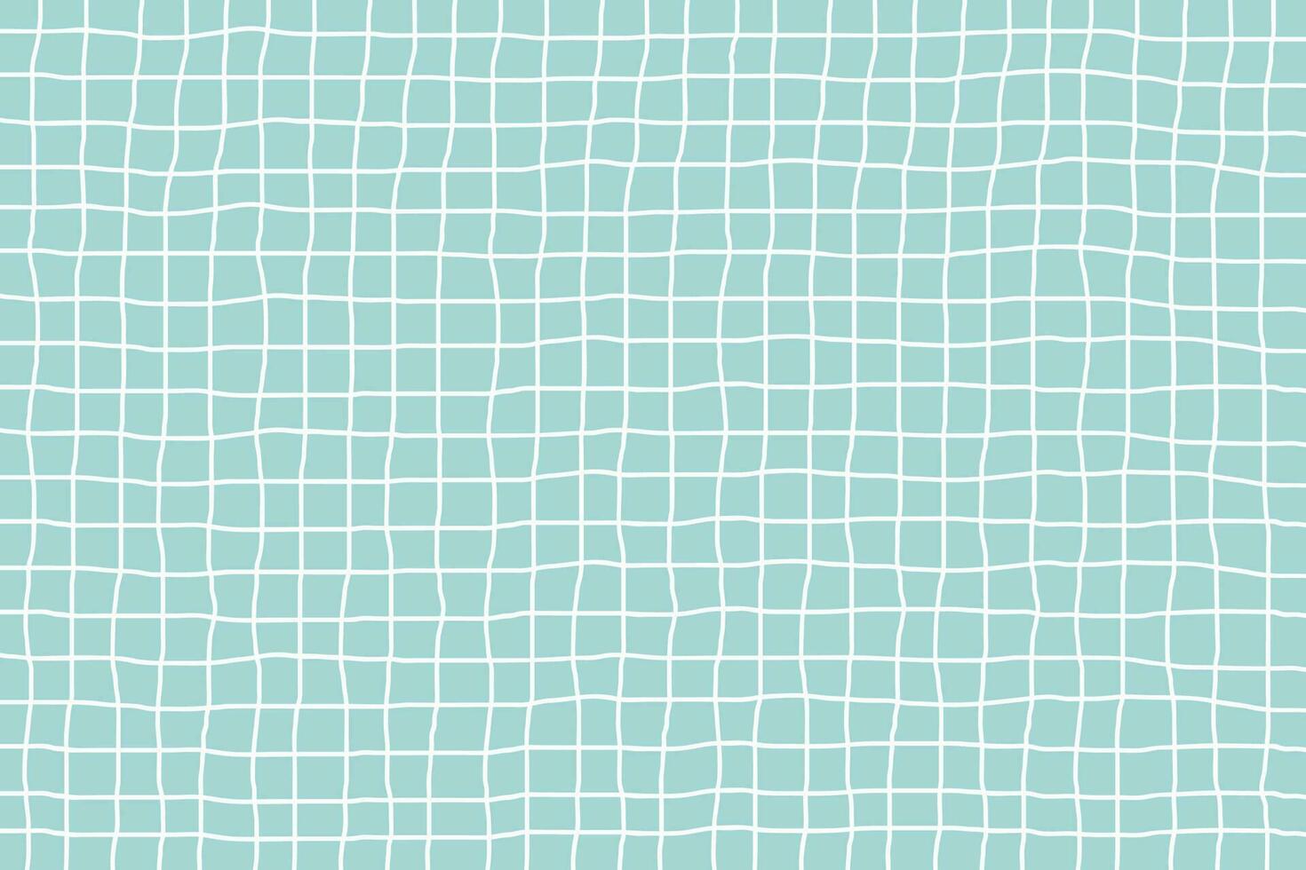 Hand drawn grid pattern background on a green background with pastel colors. Vector illustration