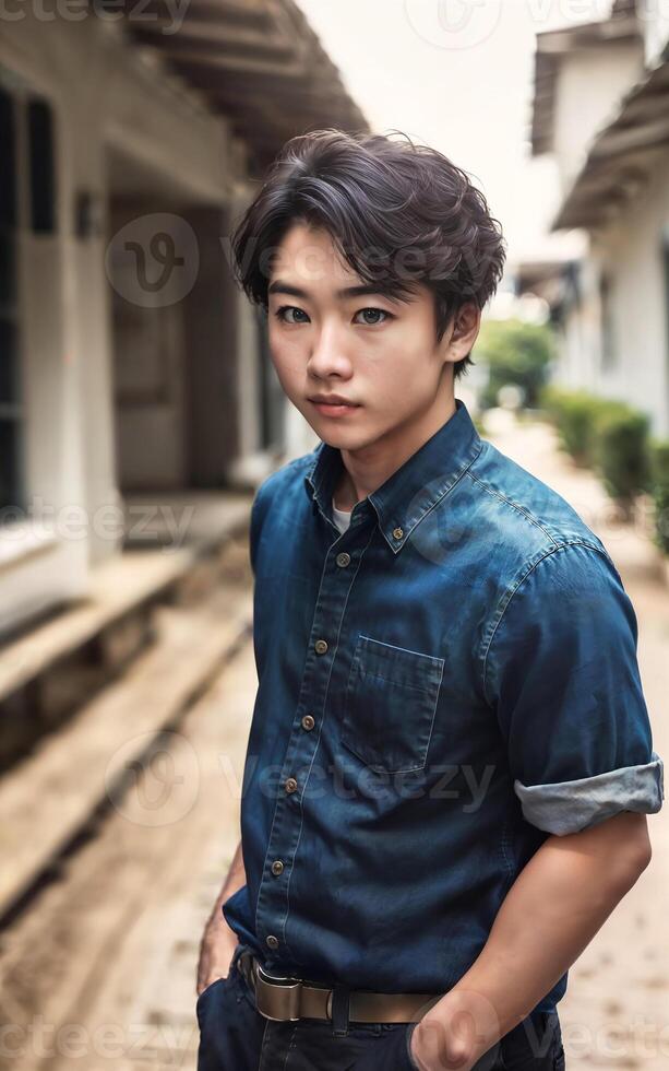 Thai people wearing shirt and pant, photo