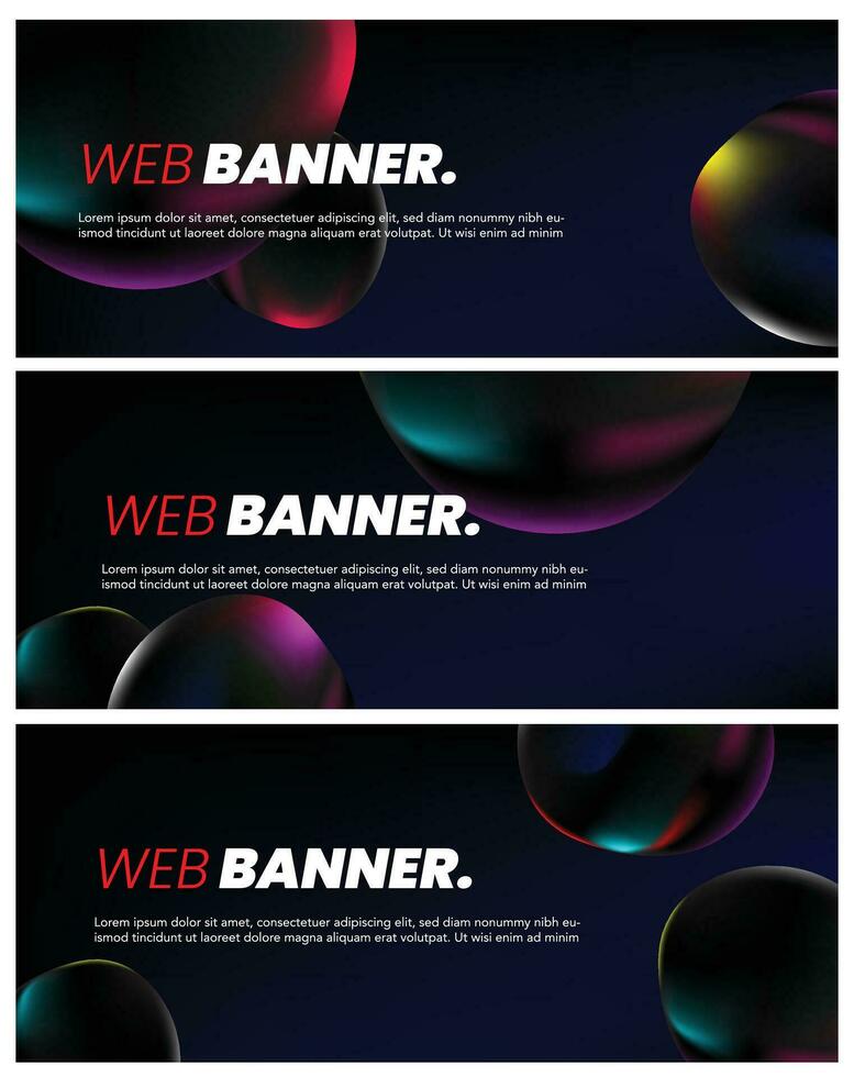 Abstract web banner design vector Set templates, horizontal header web banner. Modern abstract cover header background for website design, Social Media Cover advertising banner design