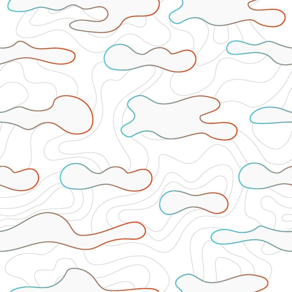 Abstract seamless pattern with smooth liquid shapes and lines vector