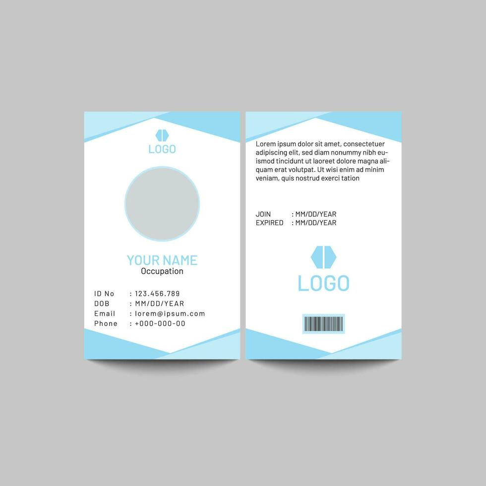 Vector office id card template illustration