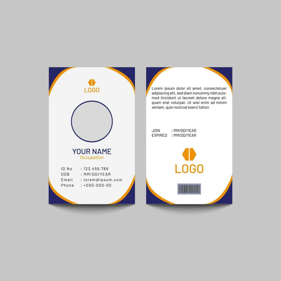 Vector office id card template illustration
