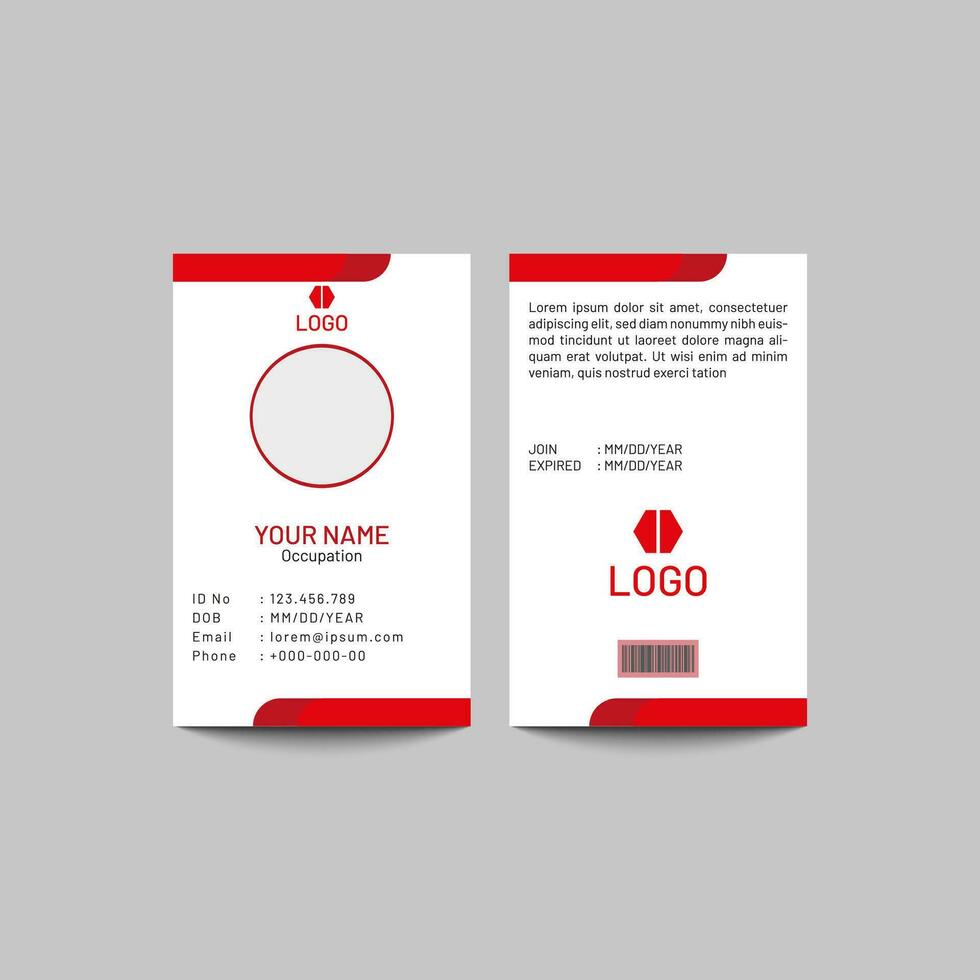 Vector office id card template illustration