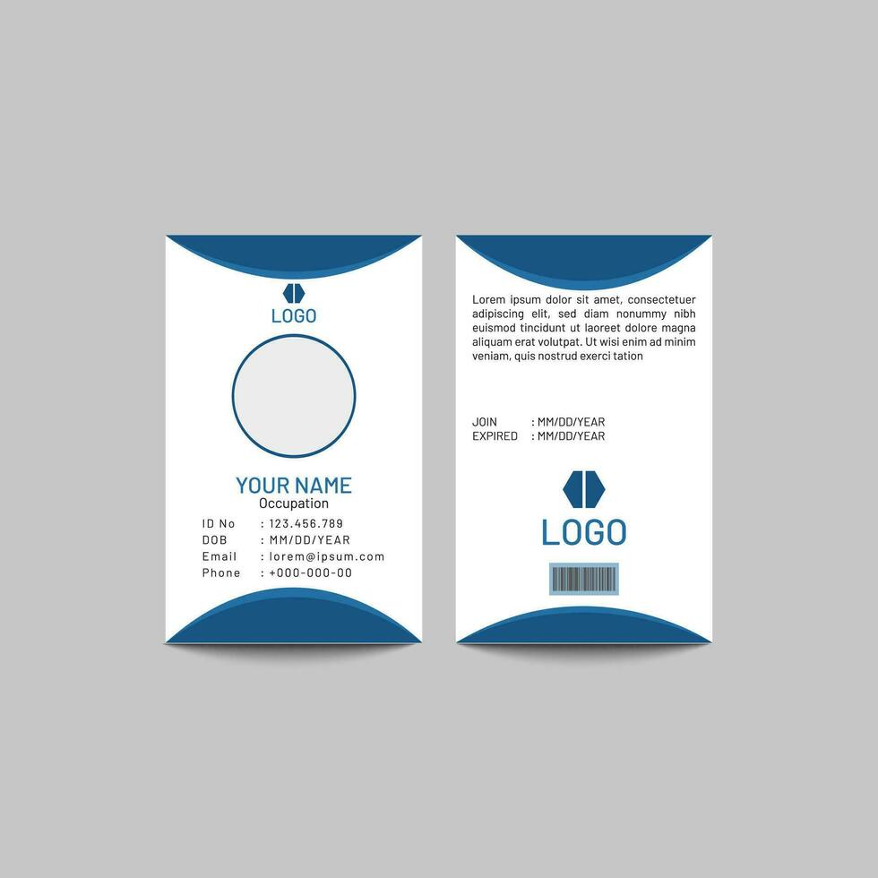 Vector office id card template illustration