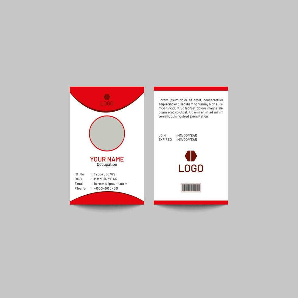 Vector office id card template illustration