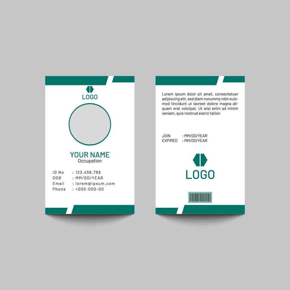 vector oficina carné de identidad tarjeta modelo ilustración