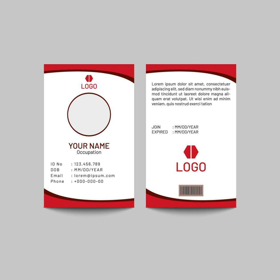 Vector office id card template illustration
