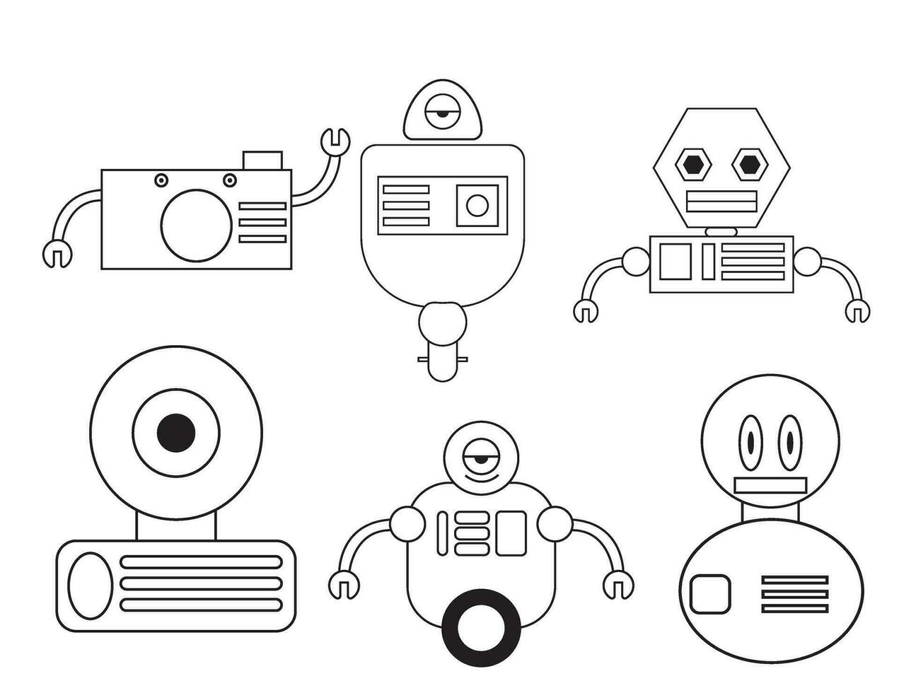 Doodle robot clip art vector