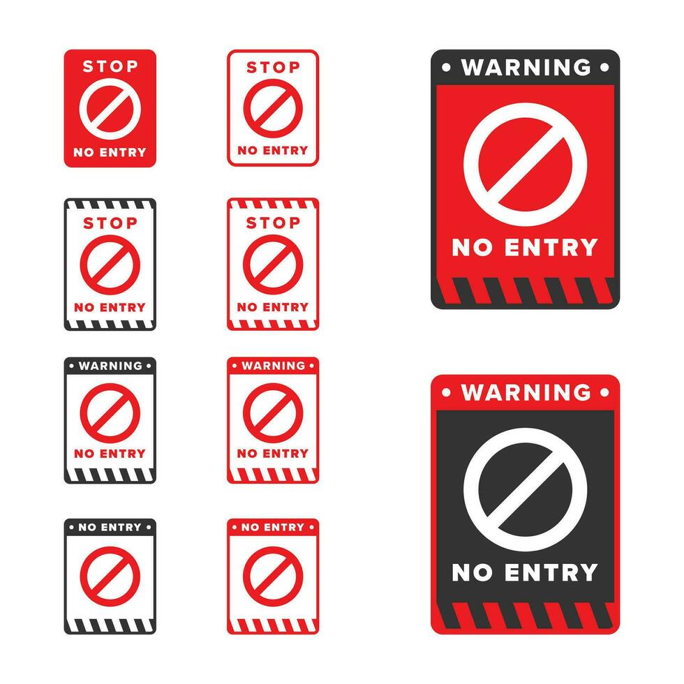 No entry icon sign vector design red color