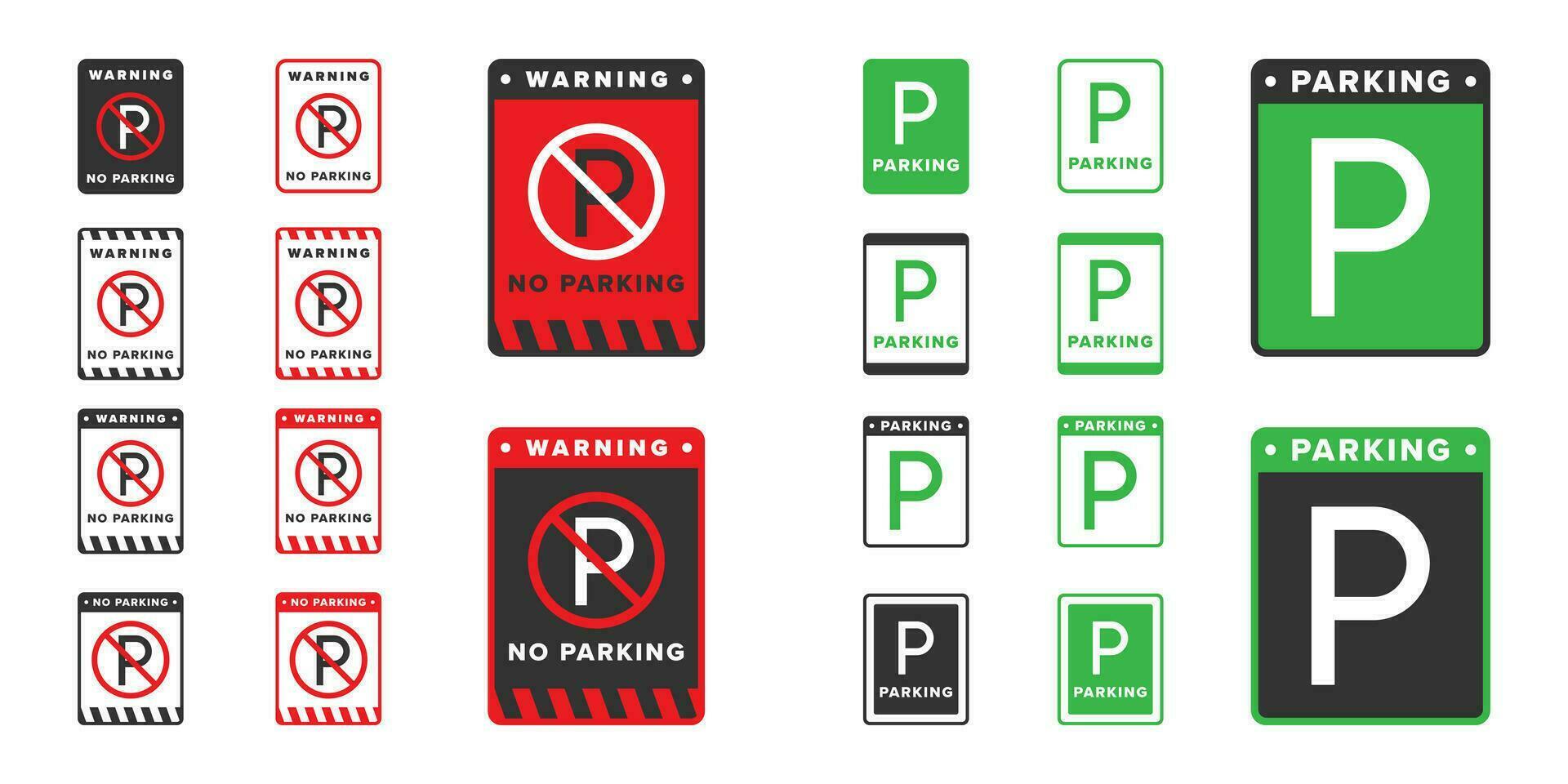 No estacionamiento y estacionamiento icono vector