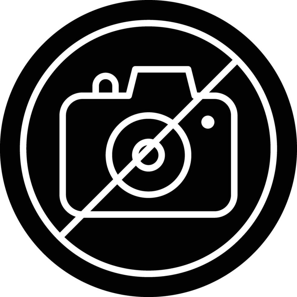 no camera filled icon vector