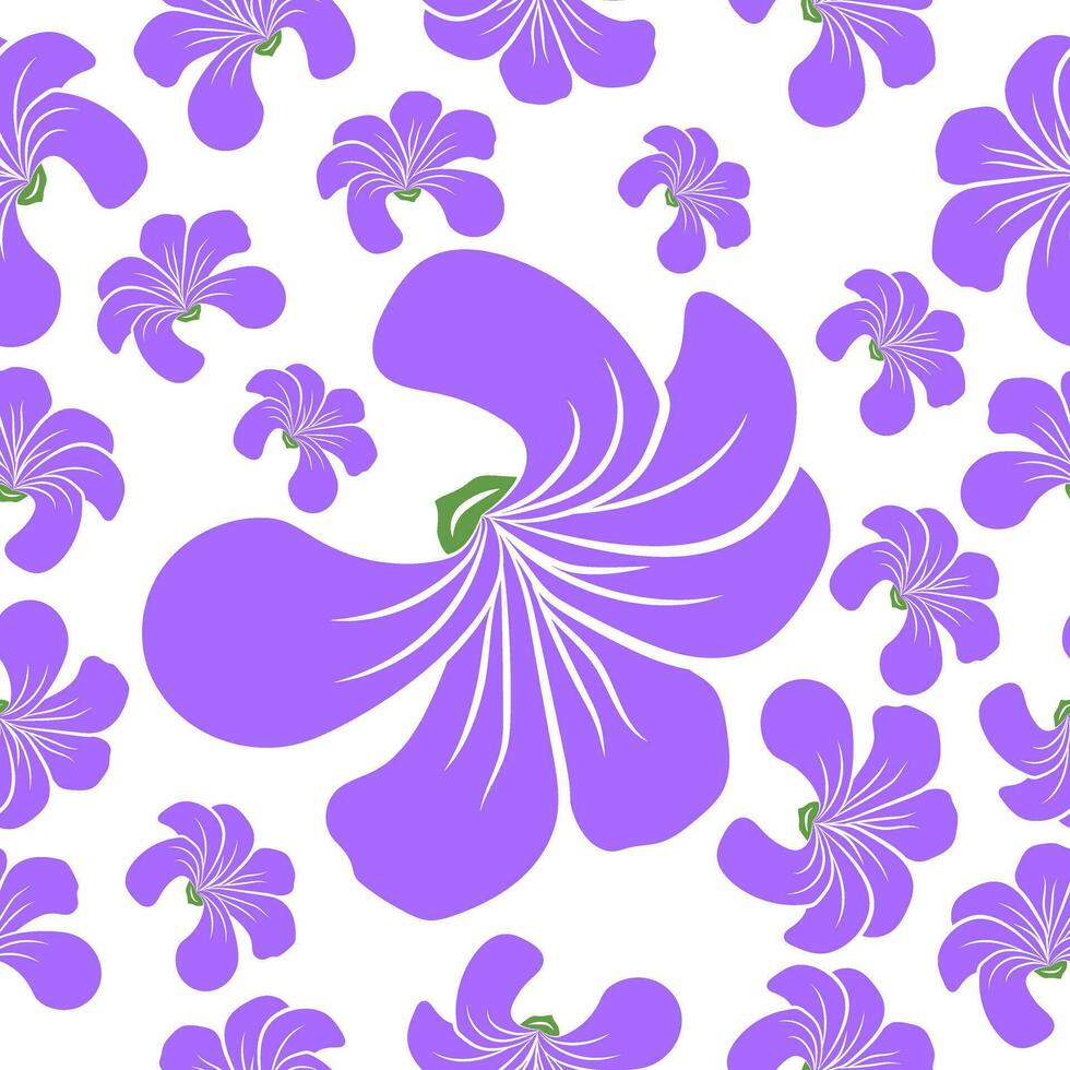 Hand drawn floral seamless pattern with beauty flowers vector design. Perfect for textile prints