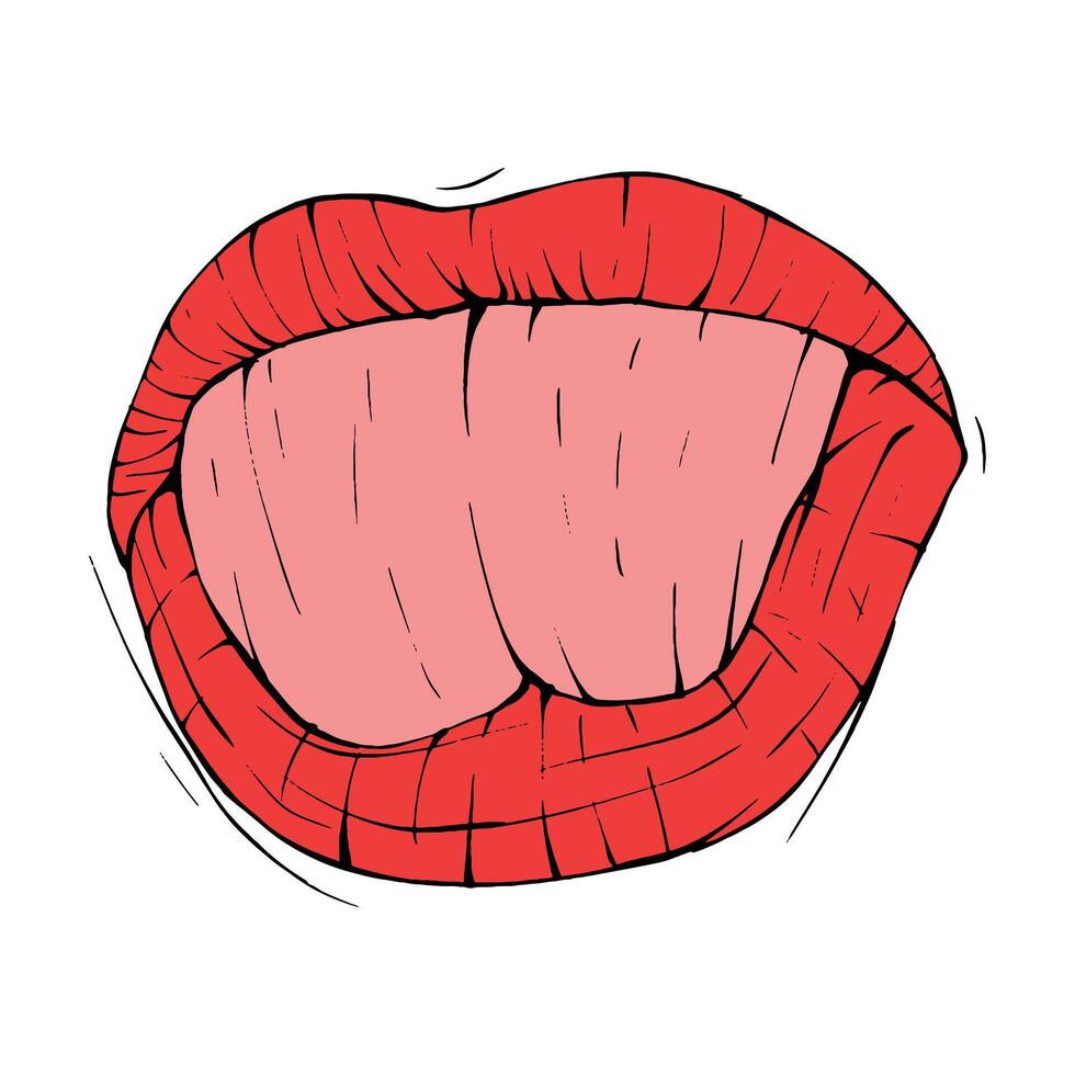 Vector red female lips sketch 26301356 Vector Art at Vecteezy