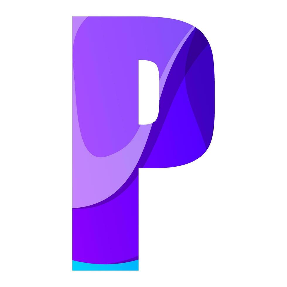 letter P gradient  icon logo design vector