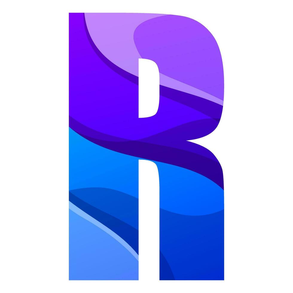 letter R gradient  icon logo design vector