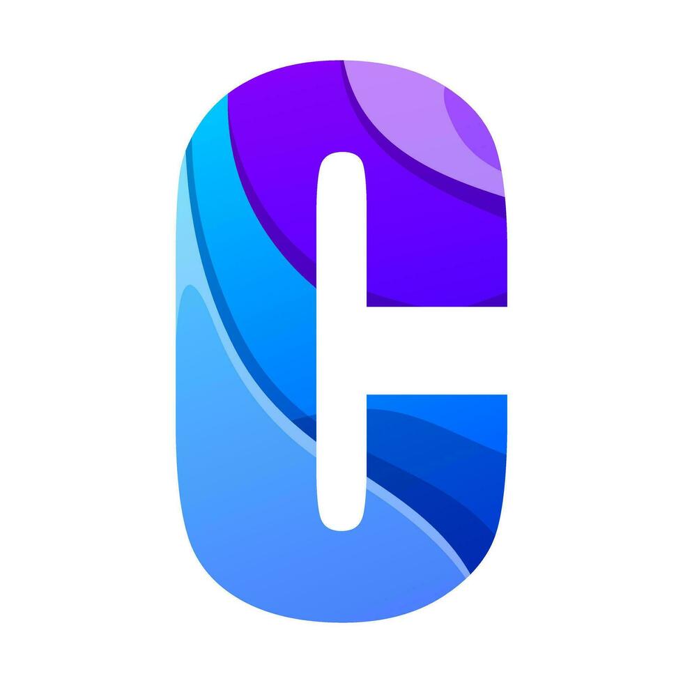 letter C gradient  icon logo design vector