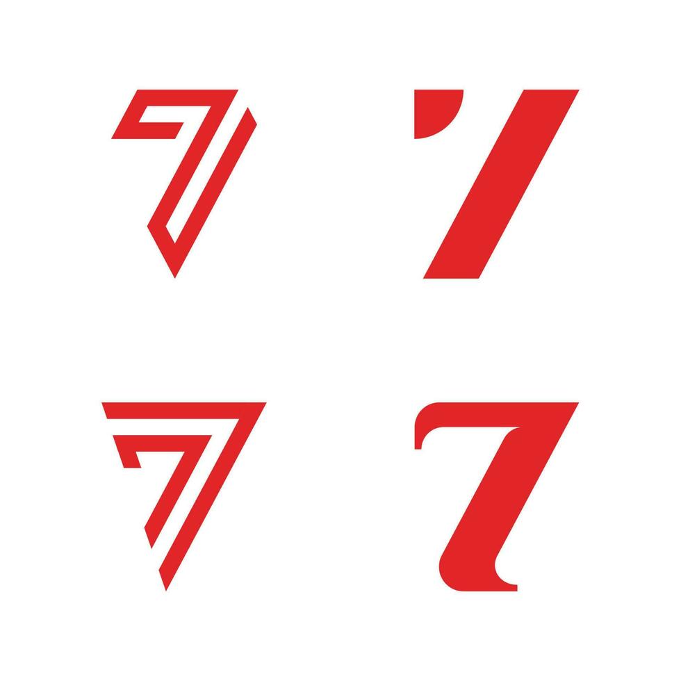 Number 7 logo icon design template vector