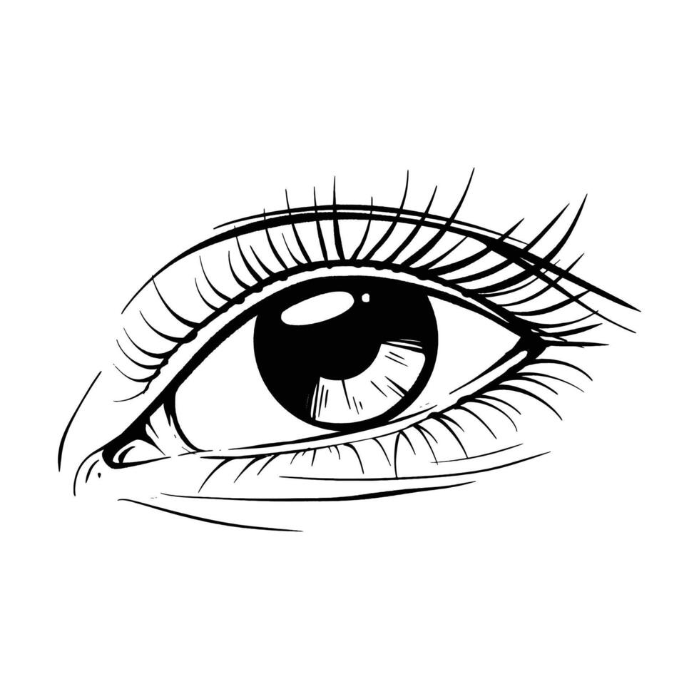 Hand drawn sketch eye vector