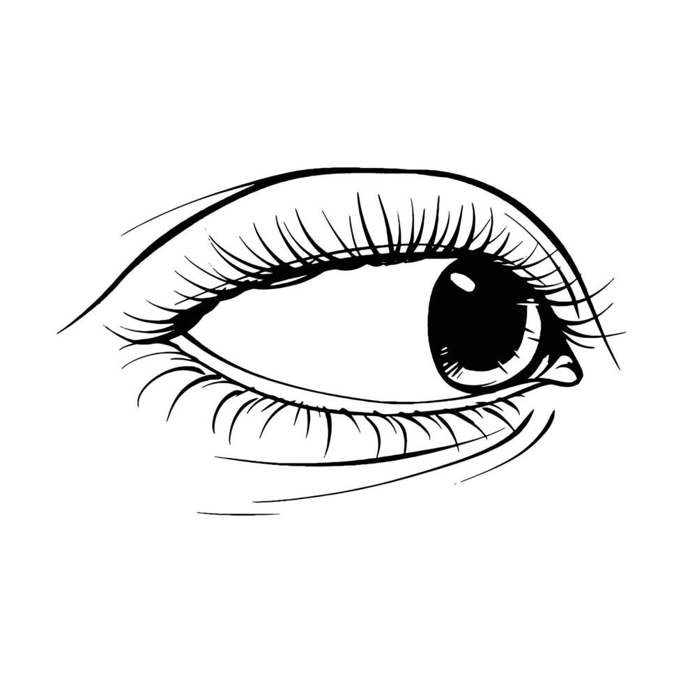 mano dibujado bosquejo ojo vector