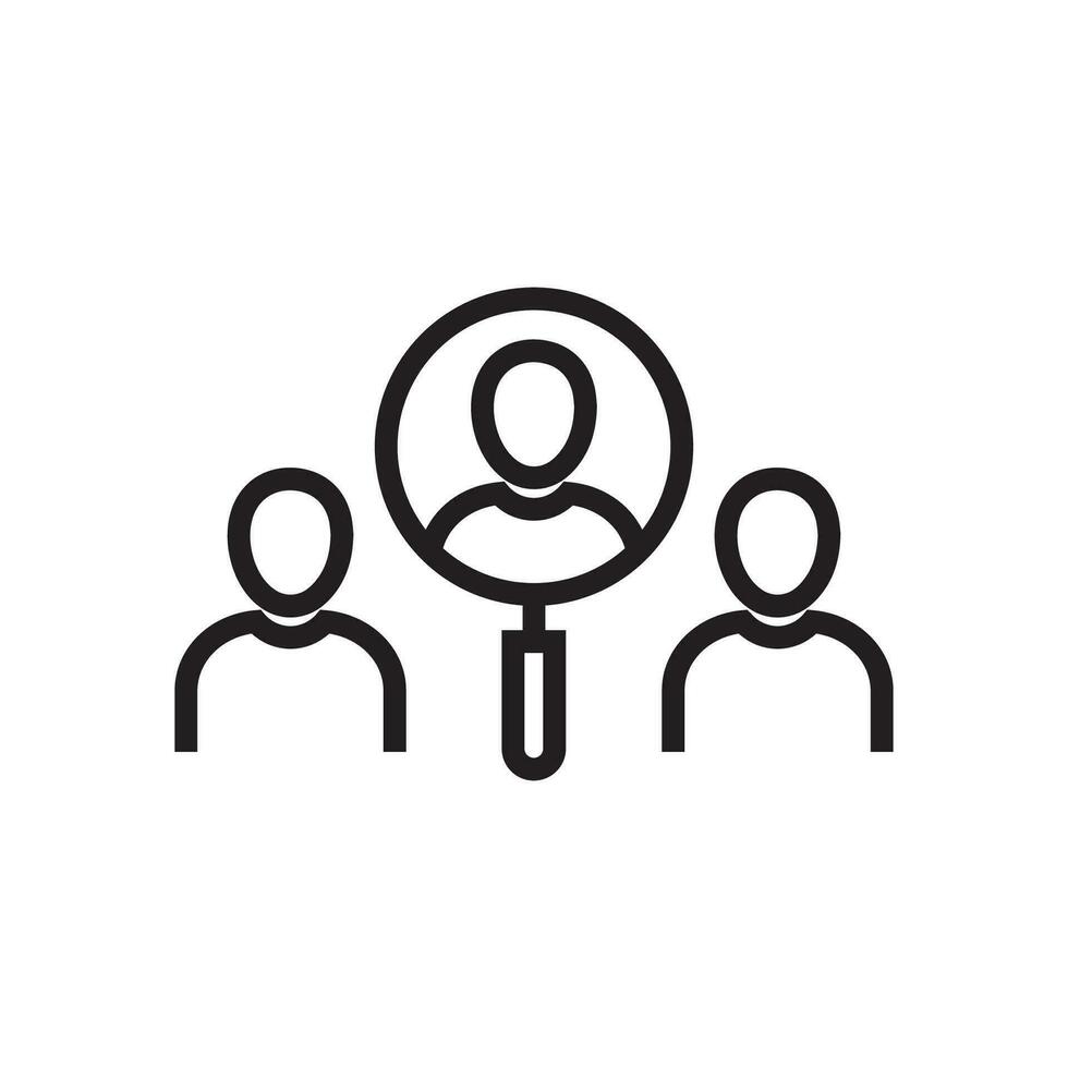 Coordinating people concept line icon. Simple element illustration. Coordinating people concept outline symbol design. vector