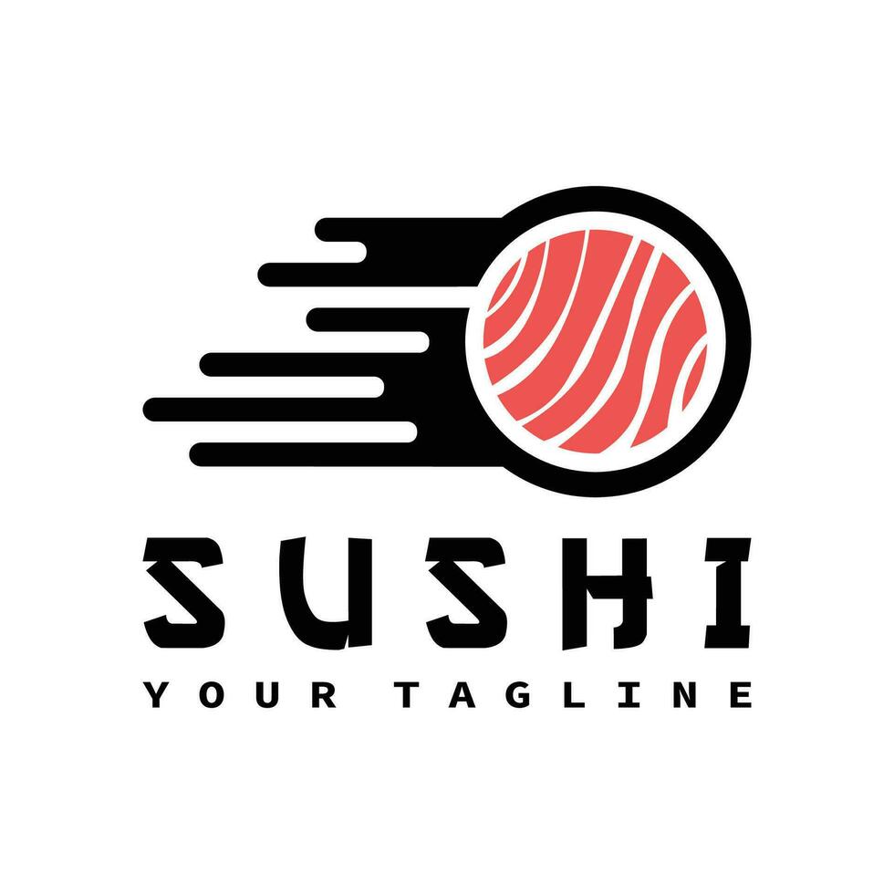 Sushi logo modelo vector icono para japonés comida ilustración diseño