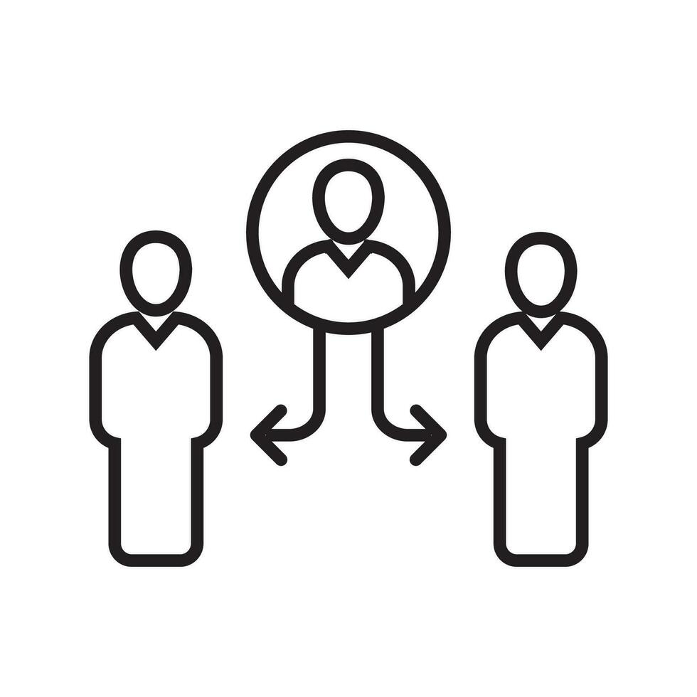 Coordinating line icon with people vector