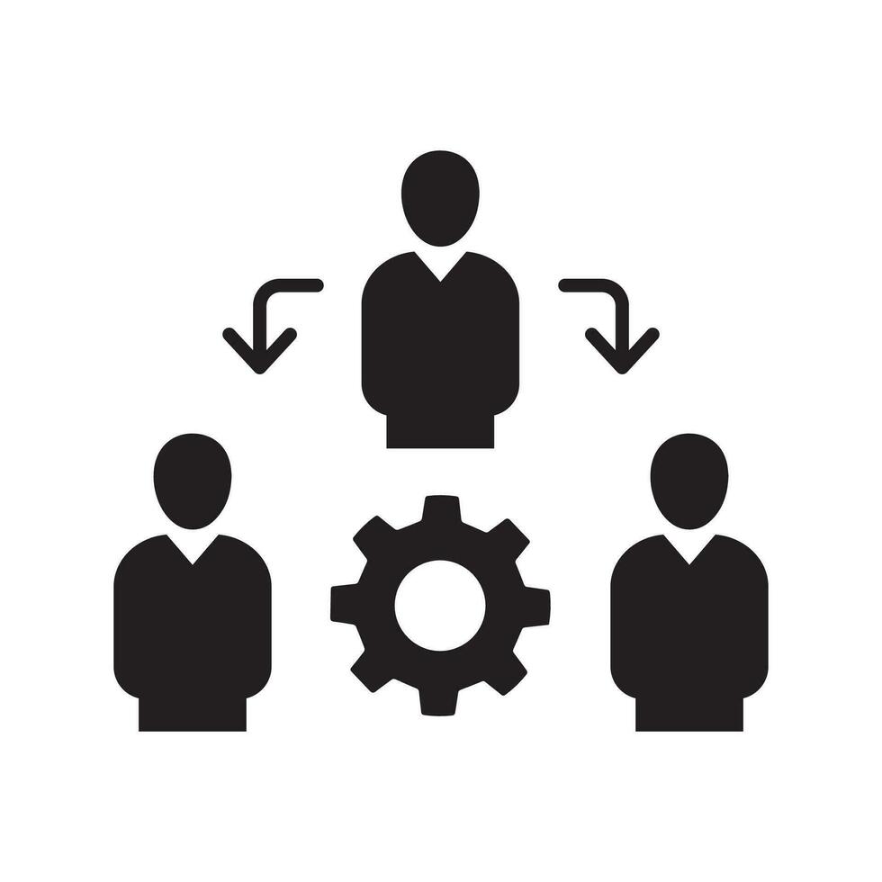 Coordinating people concept line icon. Simple element illustration. Coordinating people concept outline symbol design. vector