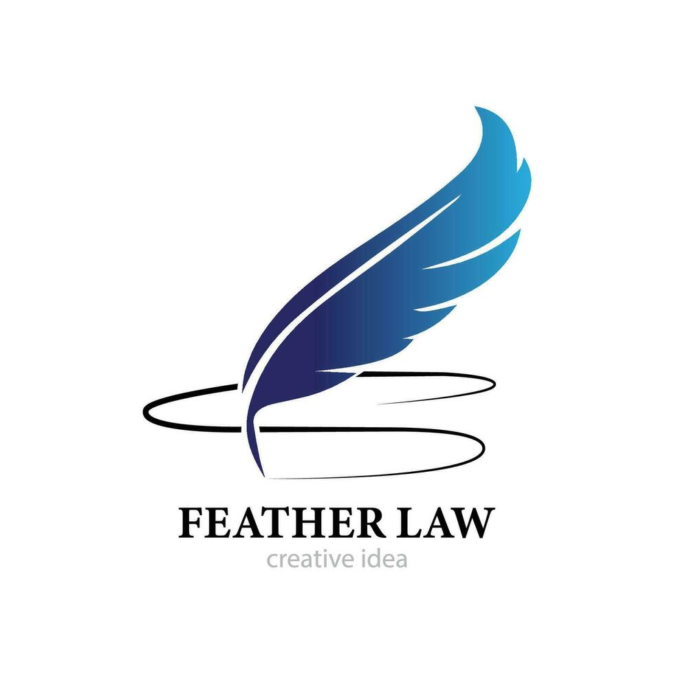 Creative Feather Concept Logo Design Template vector