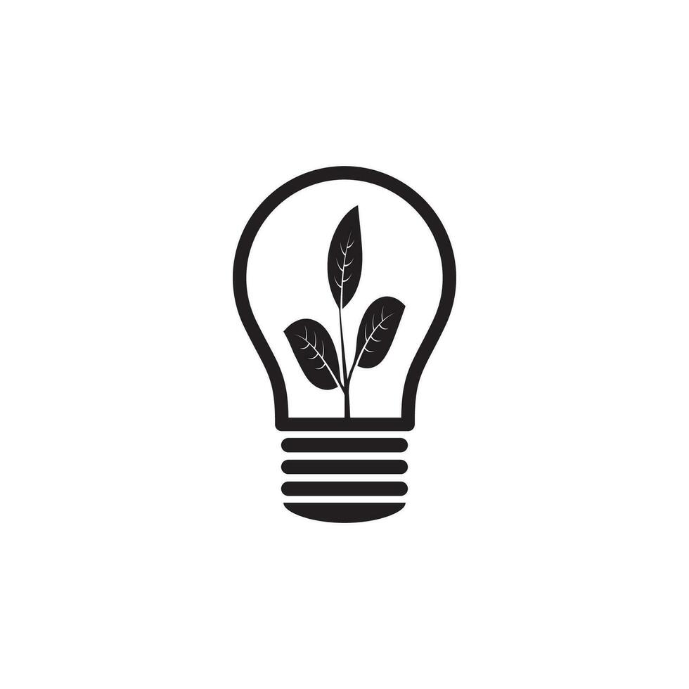 Ecological light bulb icon vector