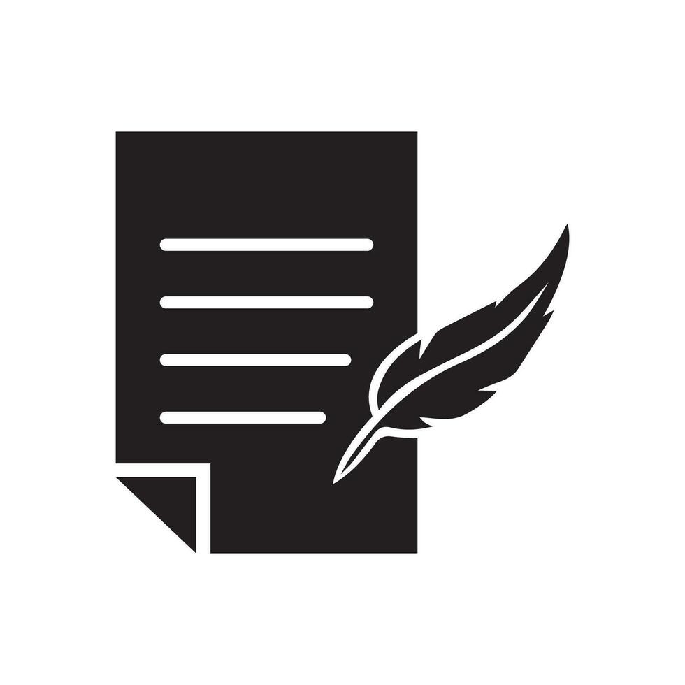 History, writing icon. Solid style for web template and app. Simple thin line, poetry, book concept, education, vector illustration design on white background. EPS 10