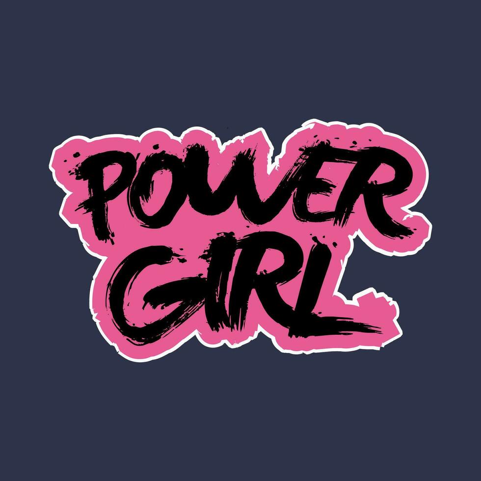 design typography for print t shirt power girl vector