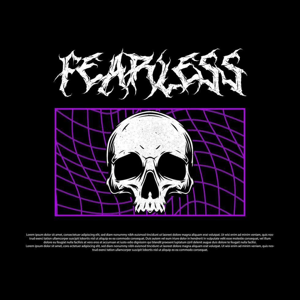 fearless skull art for streetwear design graphic vector