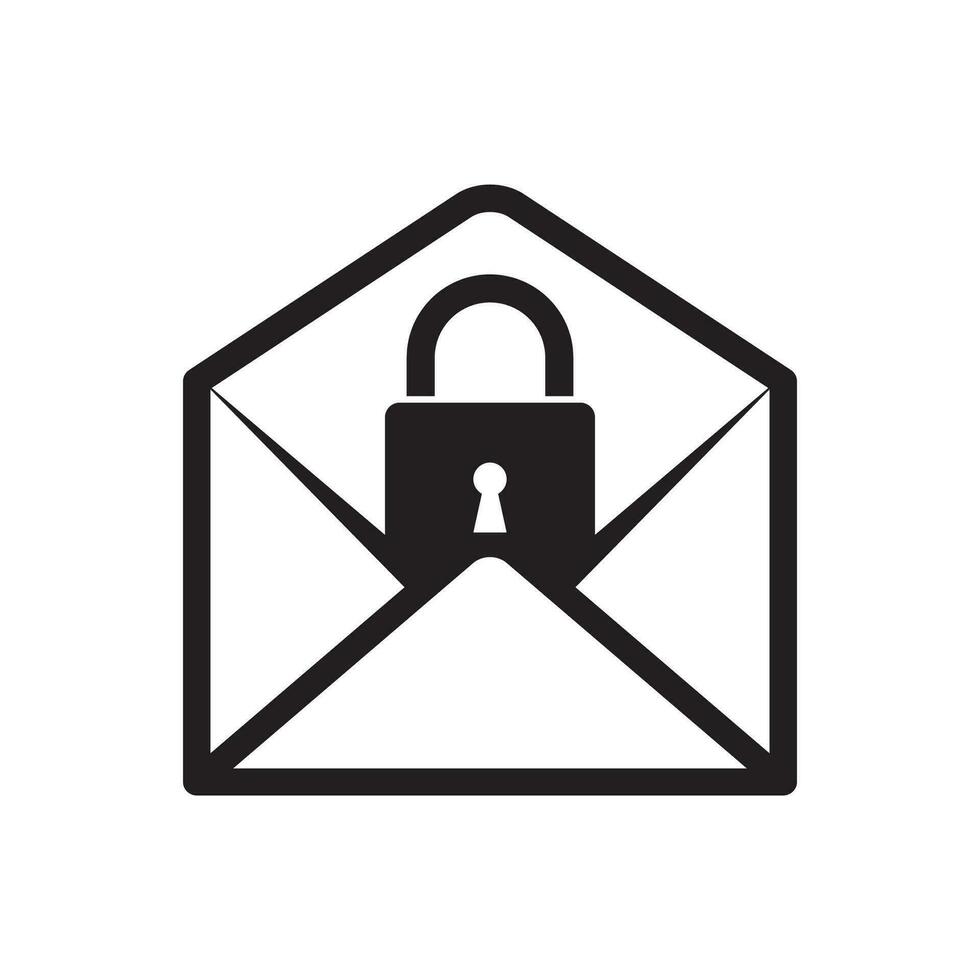 Secure mail icon. Pin code envelope. New password. Vector icon isolated on white background.