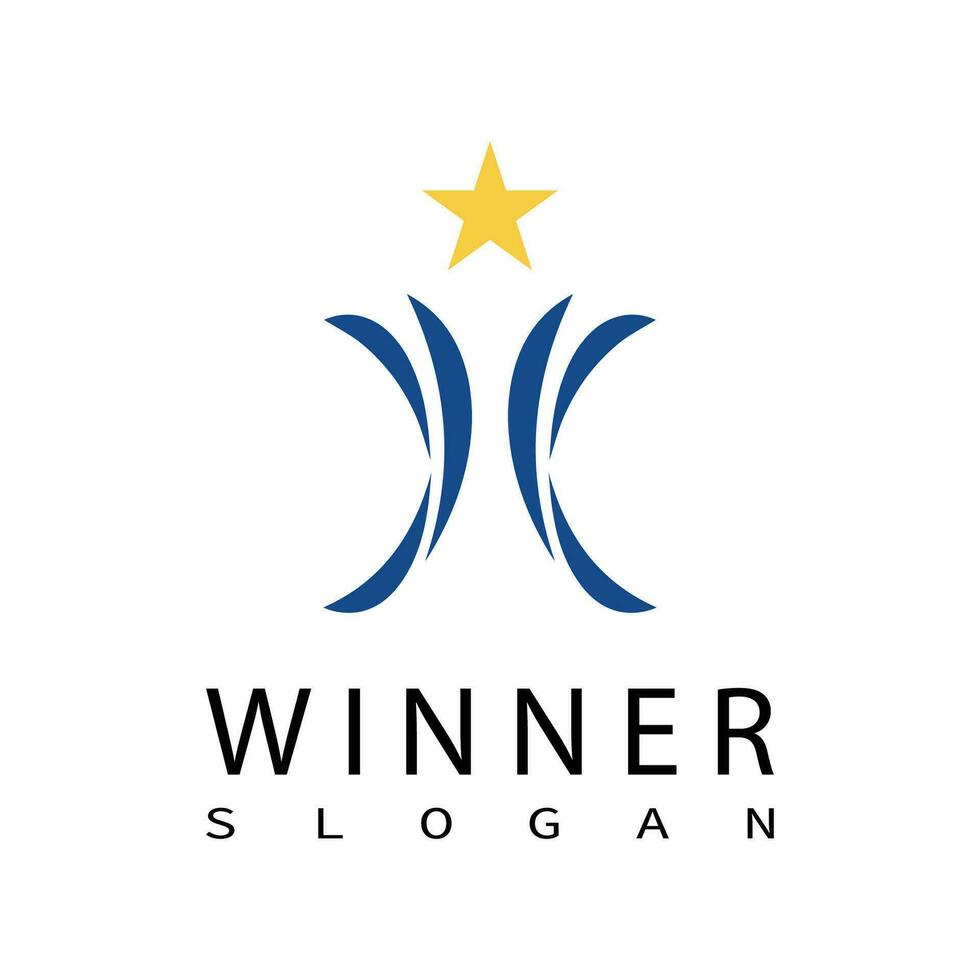 Winner Trophy Logo Template, Leadership And Competition Award Icon vector