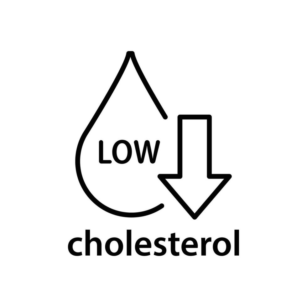 Low cholesterol icon. Symptoms of Metabolic Syndrome. Low HDL-Cholesterol. heart care cardiology sign. outline style. Editable stroke Vector illustration. Design on white background. EPS 10