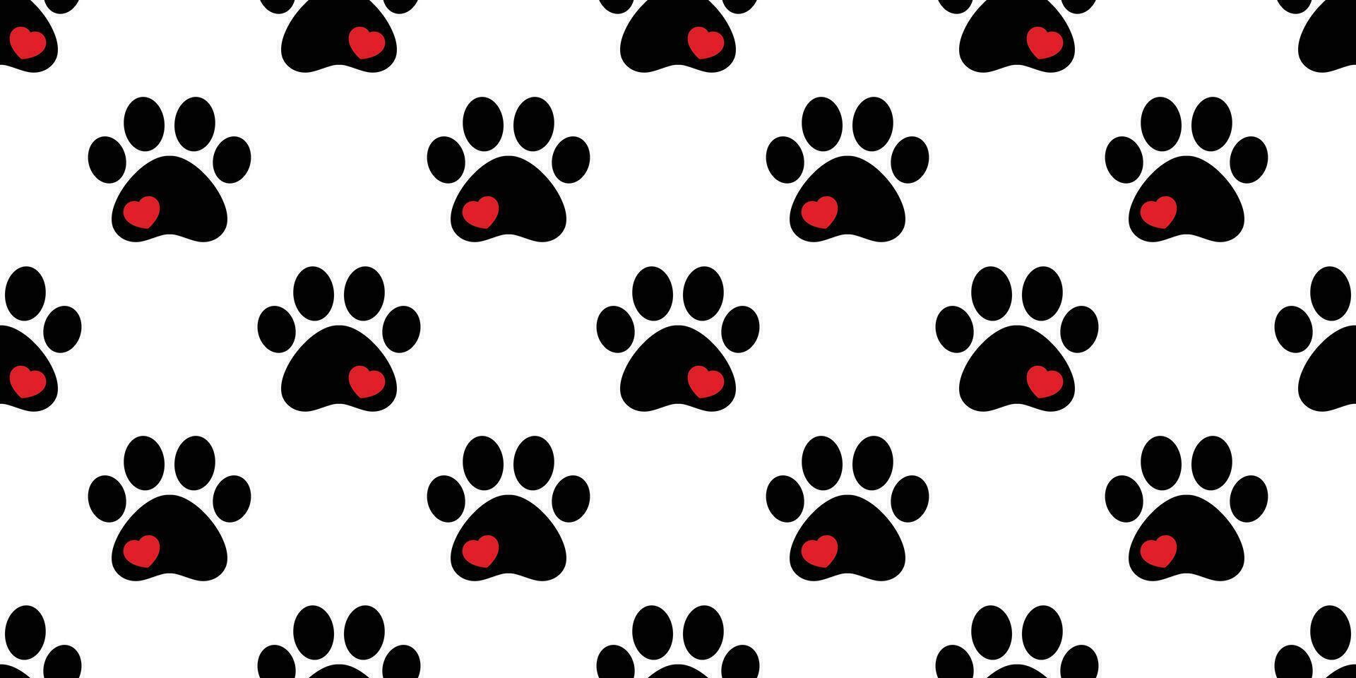 perro pata sin costura modelo vector corazón huella mascota bufanda aislado dibujos animados gato repetir fondo de pantalla loseta antecedentes