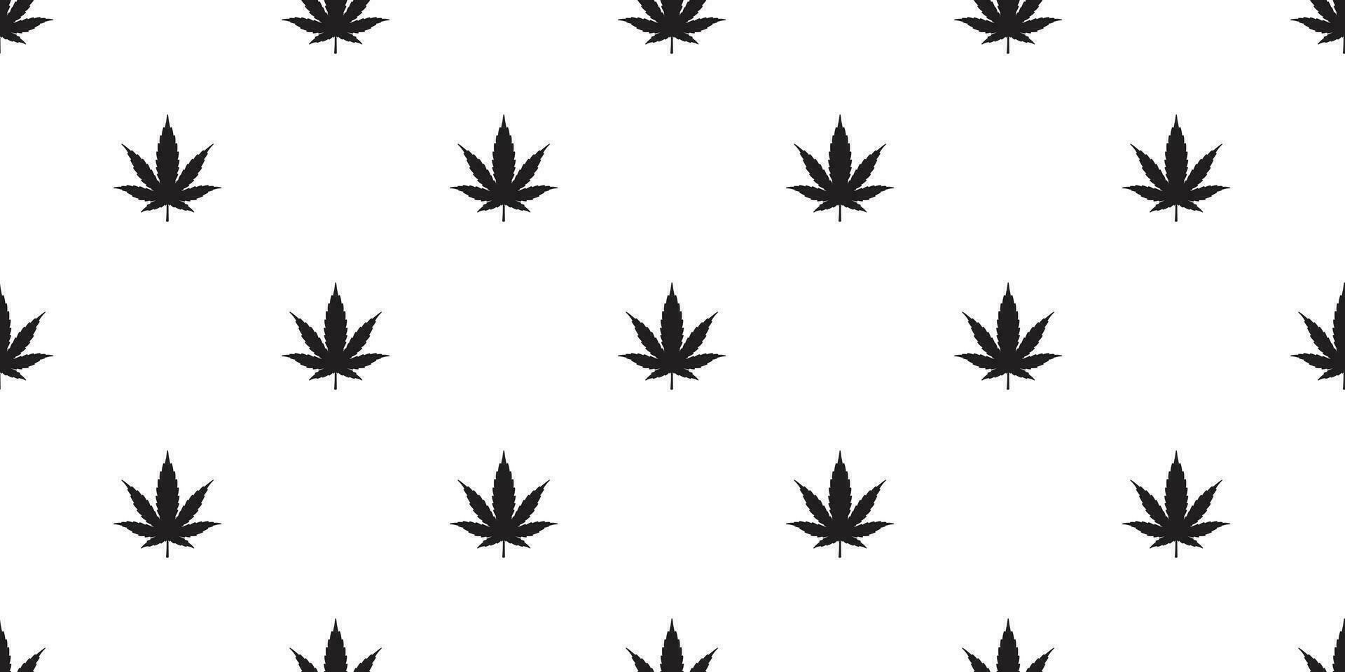 Marijuana weed seamless pattern vector cannabis leaf tile background scarf repeat wallpaper isolated plant