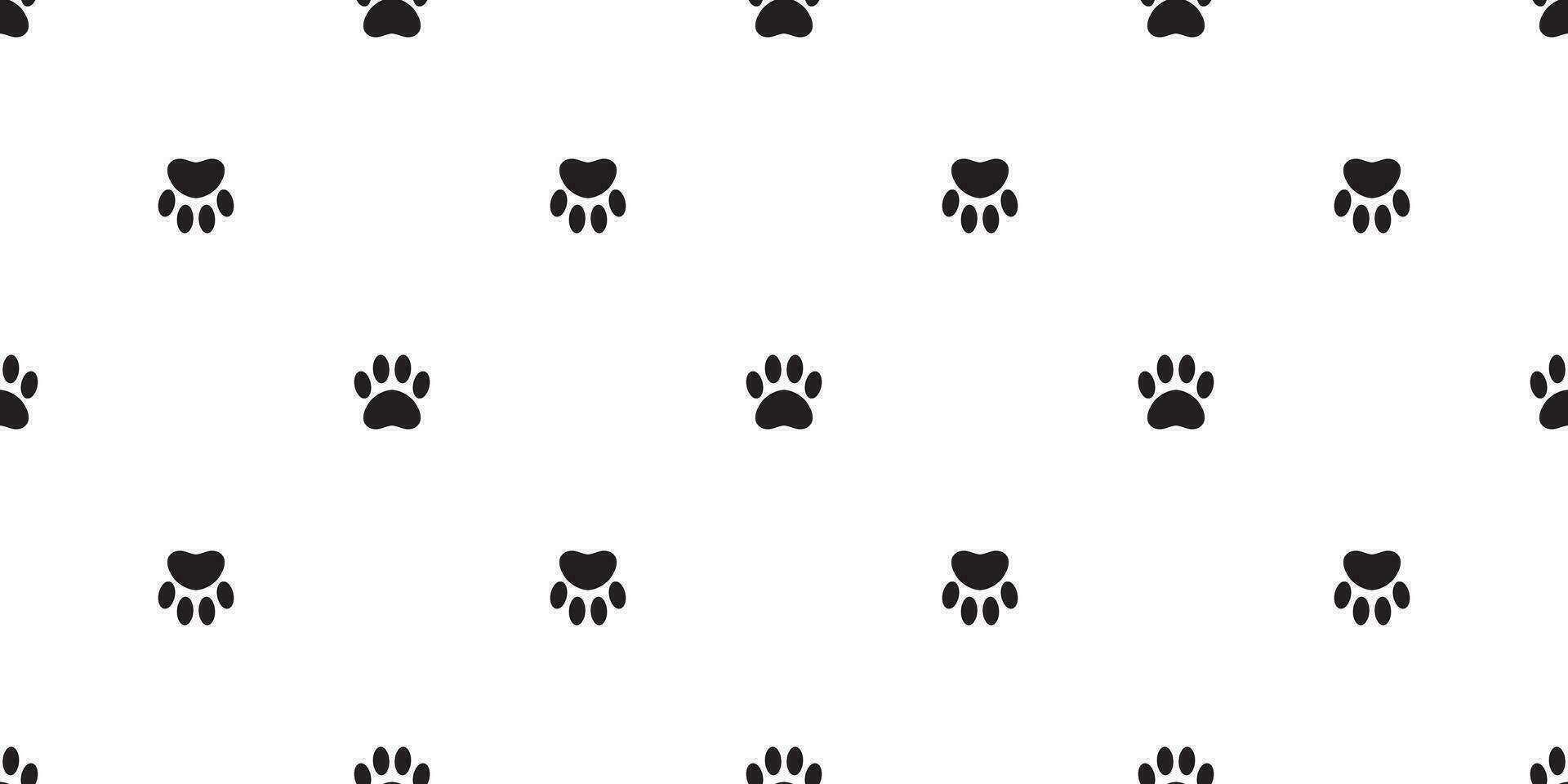 Dog Paw seamless pattern vector footprint bear cat puppy scarf isolated cartoon tile background repeat wallpaper illustration