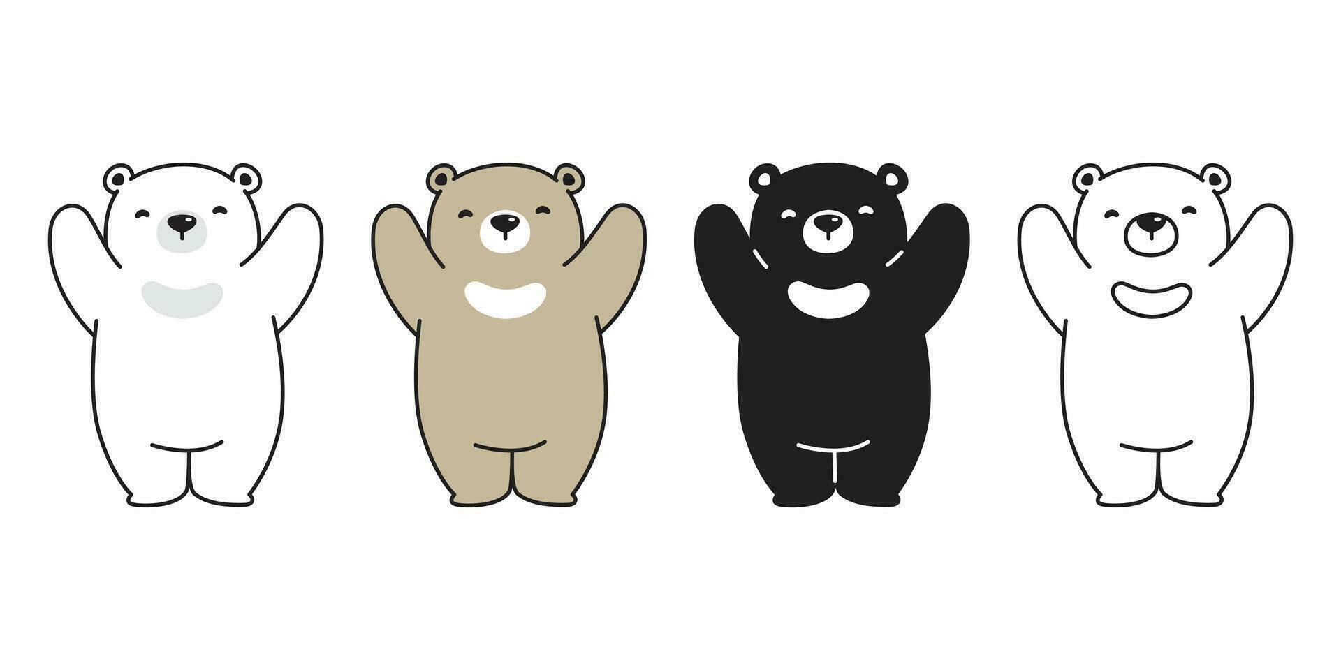 Bear vector polar bear icon cartoon character logo illustration teddy doodle