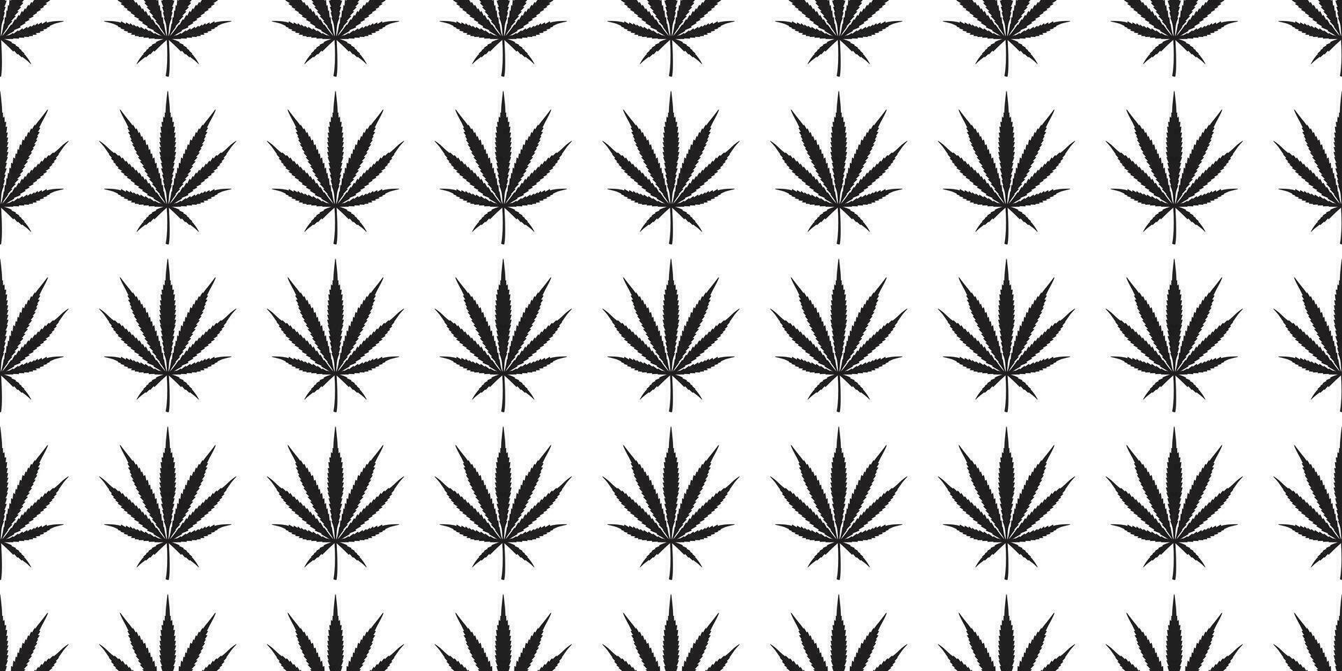 Marijuana seamless pattern cannabis weed vector leaf repeat wallpaper scarf isolated tile background plant